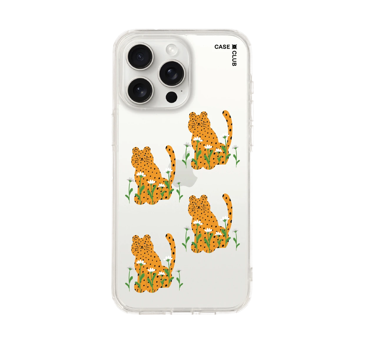 iphone 15 pro max clear case leopard pattern